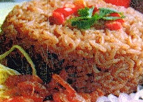 Rice mixed with shimp paste