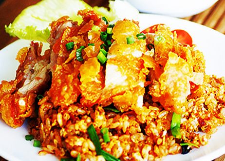 Fried rice with chilli paste & chicken fried